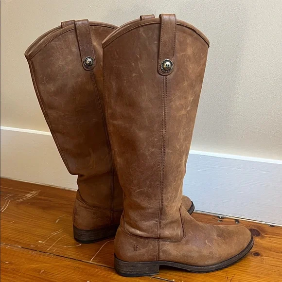 Frye Brown Leather Knee-High Boots - Picture 2 of 8